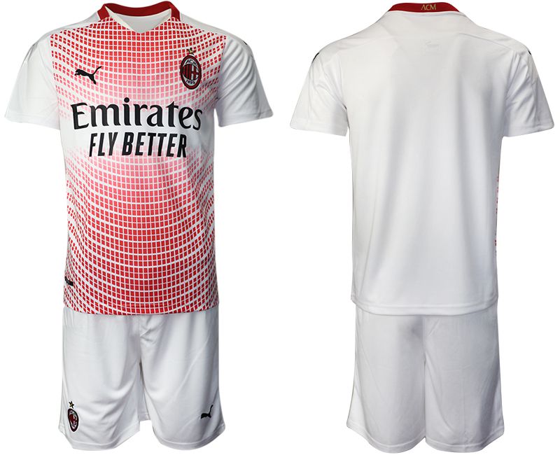 Men 2020-2021 Club Ac Milan away white blank Soccer Jersey->arsenal jersey->Soccer Club Jersey